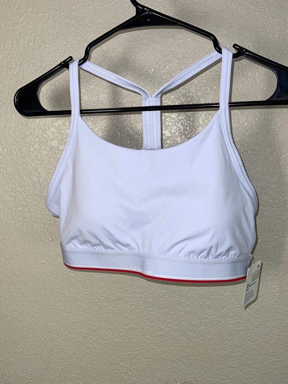 lululemon athletica White Sports Bralette with Red Band